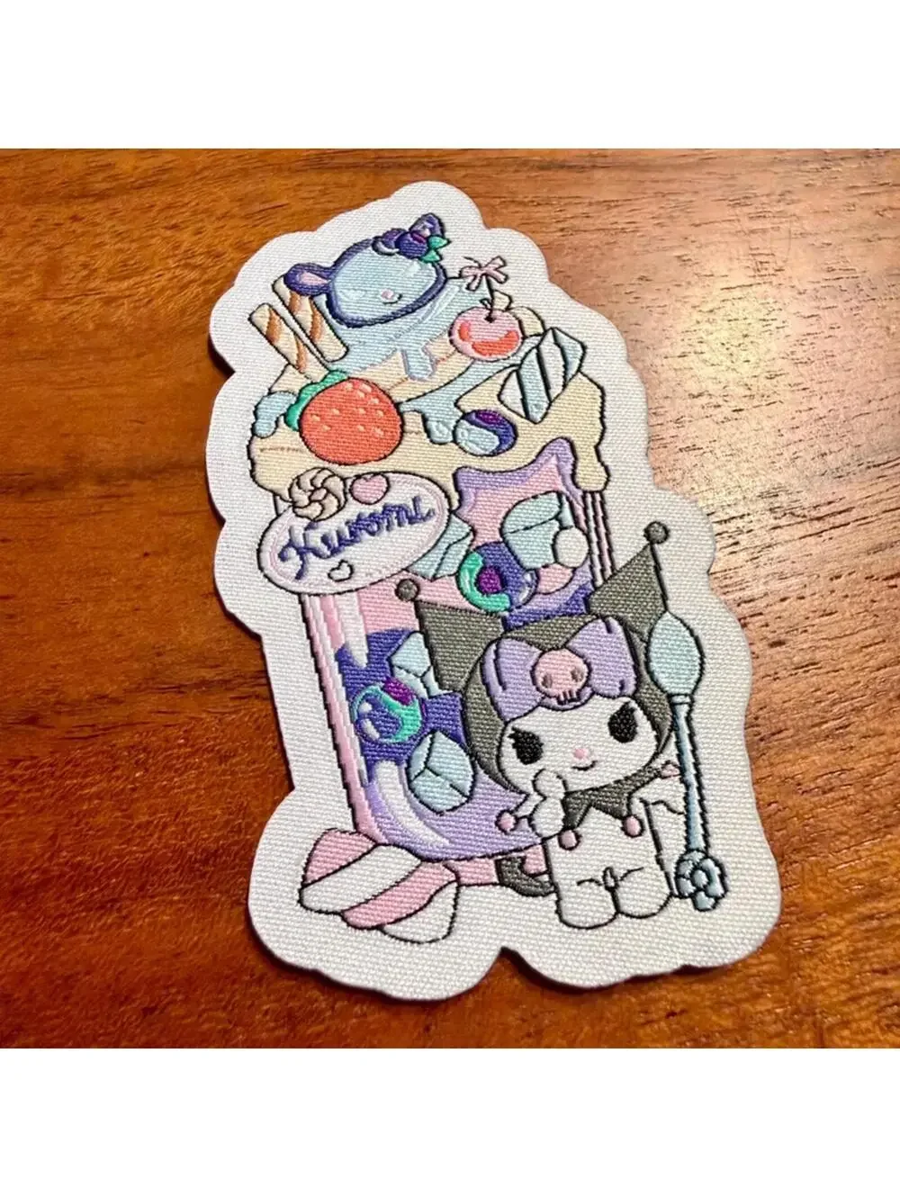 NWT Sanrio Kuromi Iron On Patch 3.25” Kawaii Parfait Boba Hello Kitty